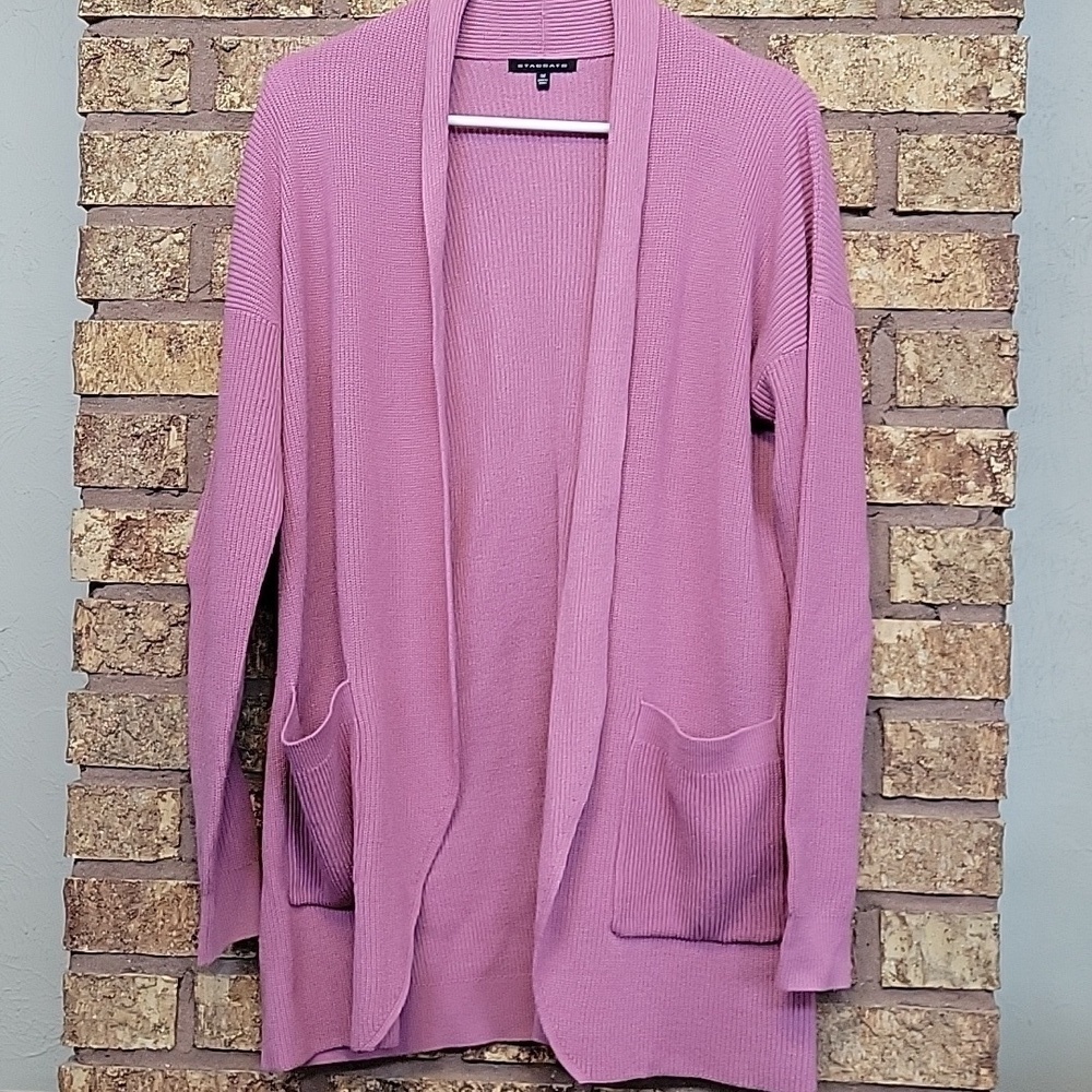 Staccato Mauve Open Front Cardigan Size Medium